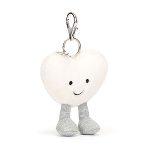 Cream Heart Bag Charm