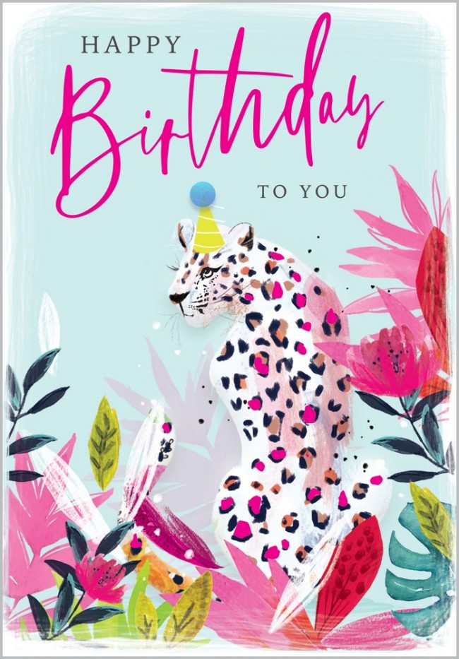 Tropical Leopard Card