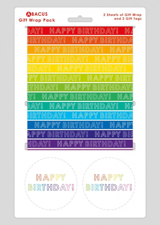 Rainbow Happy Birthday Gift Wrap Pack