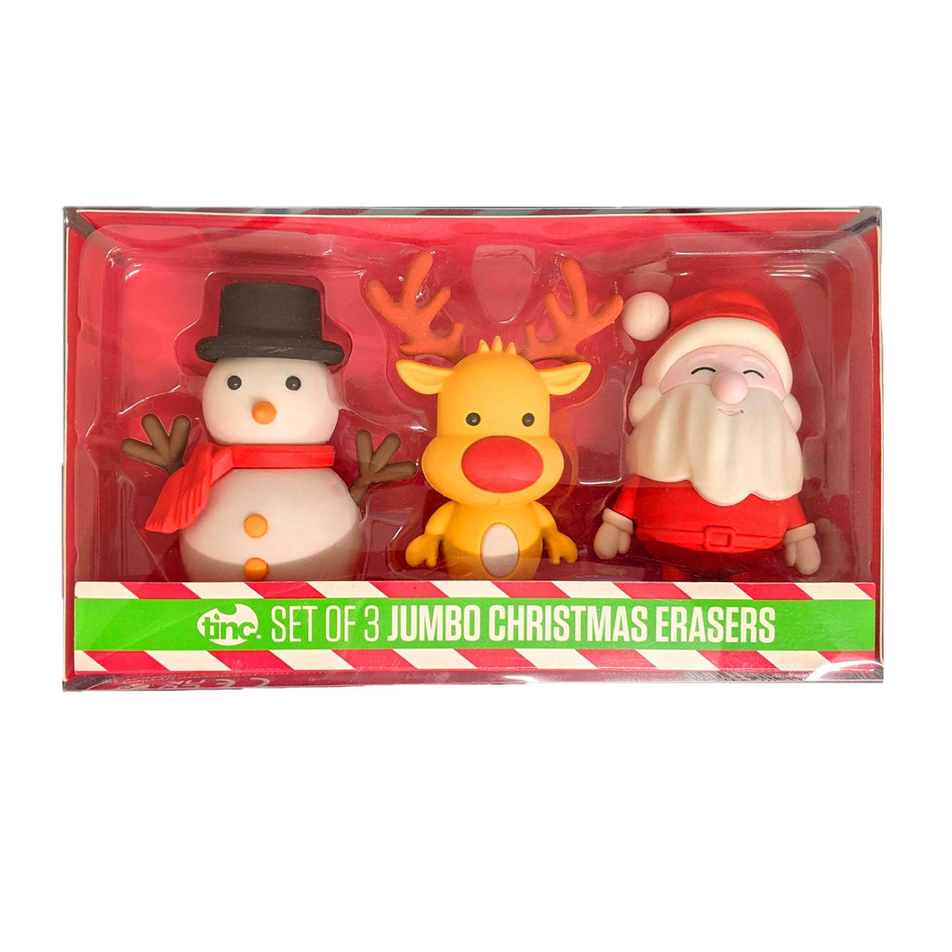 3 Jumbo Christmas Erasers